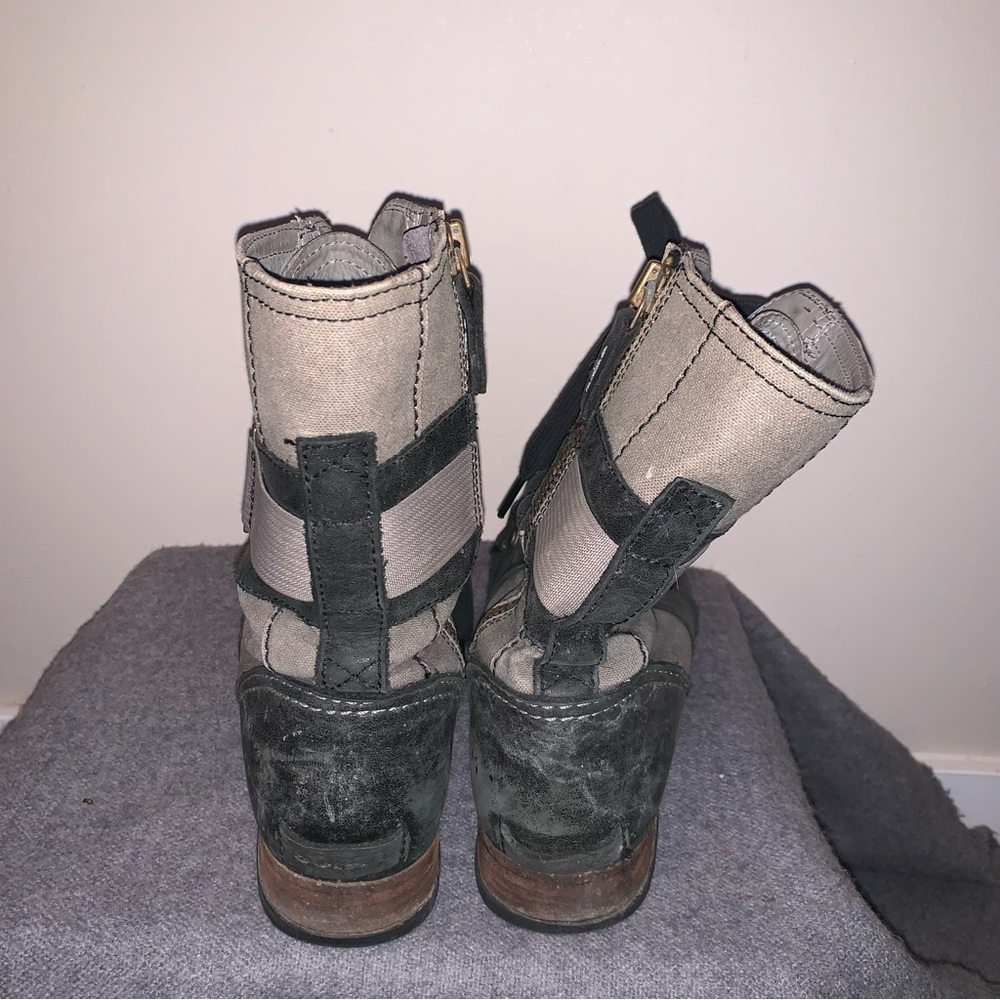 Sorel Major Carly Lace-Up Boots Black Grey 10 - Picture 4 of 11